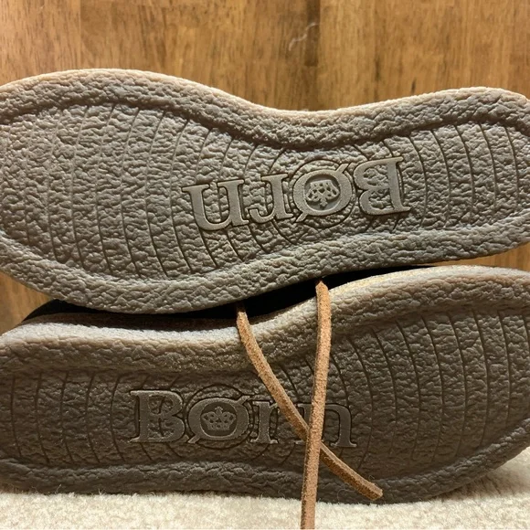 Born Black Suede Ankle Boots with Brown Laces - Picture 7 of 10